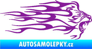 Samolepka Animal flames 103 pravá lev fialová