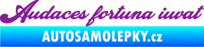 Samolepka Audaces fortuna iuvat nápis odvážnému štěstí přeje fialová