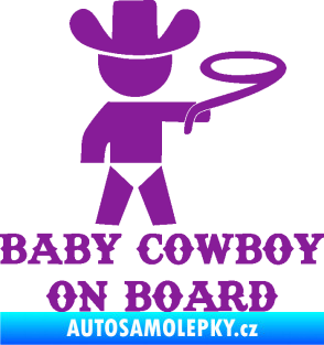 Samolepka Baby cowboy on board pravá fialová