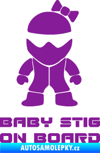 Samolepka Baby stig on board girl fialová