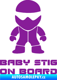Samolepka Baby stig on board fialová