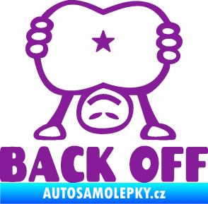 Samolepka Back off panáček fialová