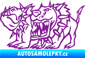 Samolepka Bad dogs levá zuřiví psi fialová