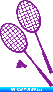 Samolepka Badminton rakety levá fialová