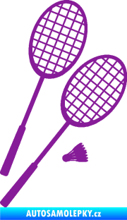 Samolepka Badminton rakety pravá fialová