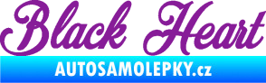 Samolepka Black Heart nápis fialová