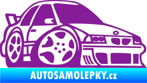 Samolepka BMW e30 karikatura pravá fialová