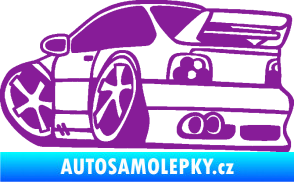Samolepka BMW e46 karikatura levá fialová