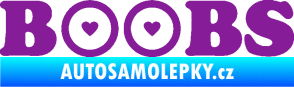 Samolepka Boobs nápis se srdíčky fialová