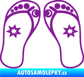 Samolepka Botičky 001 plážové žabky fialová