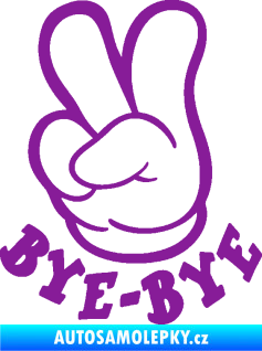 Samolepka Bye Bye 001 levá ujedu ti fialová