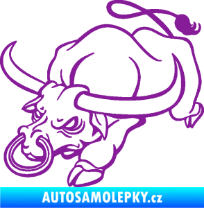 Samolepka Býk 014 levá rozzuřený fialová