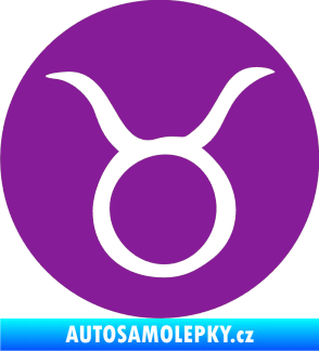 Samolepka Býk zvěrokruh 001 - horoskop fialová