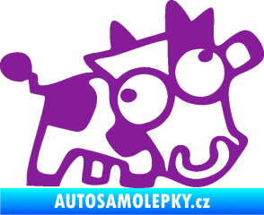 Samolepka Crazy cow pravá fialová