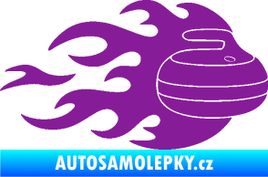 Samolepka Curling 005 pravá kámen fialová