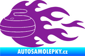 Samolepka Curling 005 levá kámen fialová
