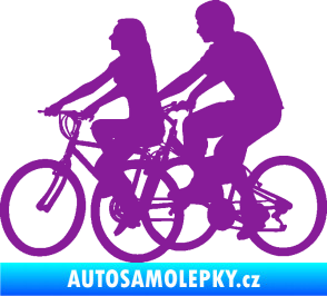 Samolepka Cyklisté 001 levá pár fialová