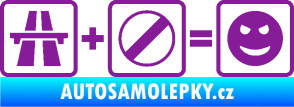 Samolepka Dálnice + konec omezení rychlosti = jízda fialová