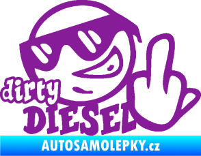 Samolepka Dirty diesel smajlík fialová