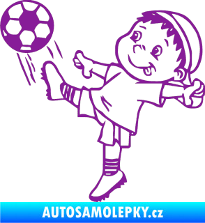 Samolepka Dítě v autě 022 levá fotbalista fialová