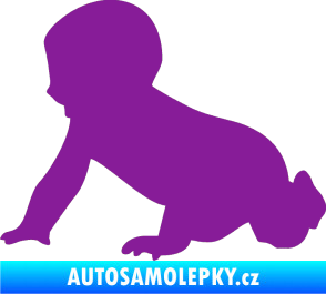 Samolepka Dítě v autě 025 levá miminko silueta fialová