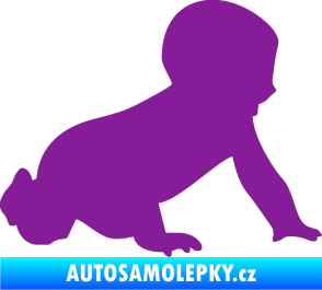 Samolepka Dítě v autě 025 pravá miminko silueta fialová