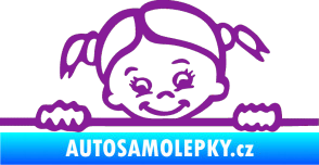 Samolepka Dítě v autě 030 pravá malá slečna hlavička fialová