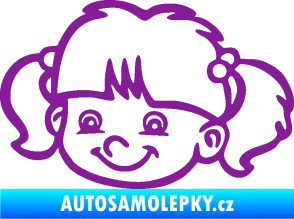 Samolepka Dítě v autě 035 levá holka hlavička fialová