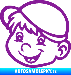 Samolepka Dítě v autě 038 levá kluk hlavička fialová
