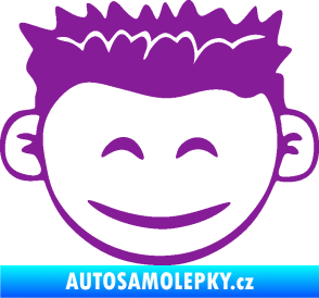 Samolepka Dítě v autě 048 levá kluk hlavička fialová