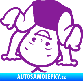 Samolepka Dítě v autě 101 levá vzhůru nohama fialová