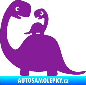 Samolepka Dítě v autě 105 levá dinosaurus fialová