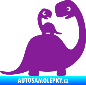 Samolepka Dítě v autě 105 pravá dinosaurus fialová