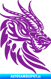Samolepka Dragon 051 pravá dračí hlava fialová