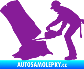 Samolepka Dřevorubec 003 levá fialová