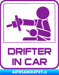 Samolepka Drifter in car 001 fialová