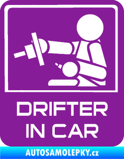 Samolepka Drifter in car 003 fialová