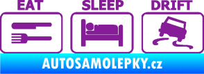 Samolepka Eat sleep drift 001 fialová