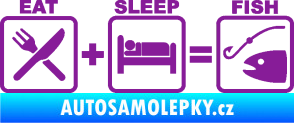 Samolepka Eat sleep fish fialová