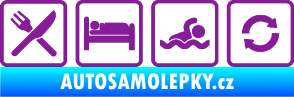 Samolepka Eat sleep swimming repeat plavání fialová