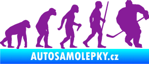 Samolepka Evoluce 003 hokej pravá fialová