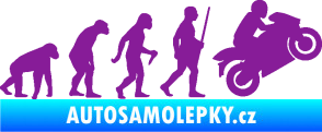 Samolepka Evoluce 004 pravá motorkář fialová