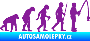 Samolepka Evoluce 005 rybář pravá fialová