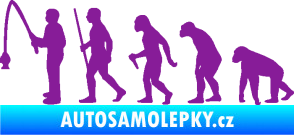 Samolepka Evoluce 005 rybář levá fialová