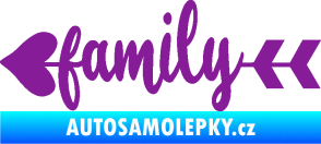 Samolepka Family 003 nápis se šípem fialová