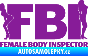Samolepka FBI female body inspector fialová