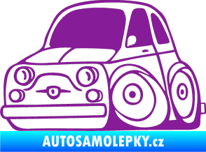 Samolepka Fiat 500 karikatura levá fialová