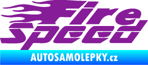 Samolepka Fire speed nápis s plameny fialová