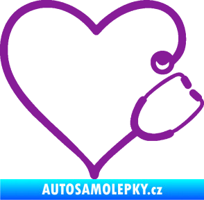 Samolepka Fonendoskop 002 pravá  zdravotní sestřička fialová