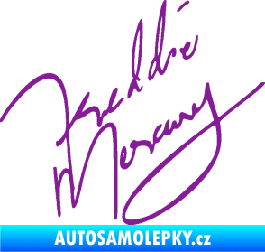 Samolepka Fredie Mercury podpis fialová